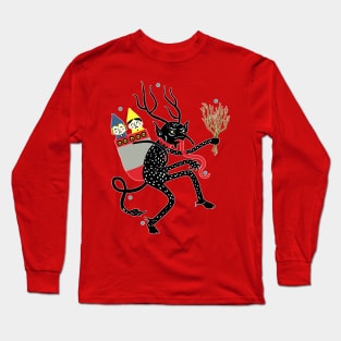 Vintage Old World Krampus Catching Children Long Sleeve T-Shirt